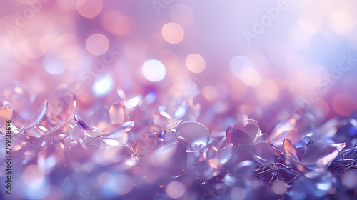 Abstract Pink and Blue Floral Bokeh Background