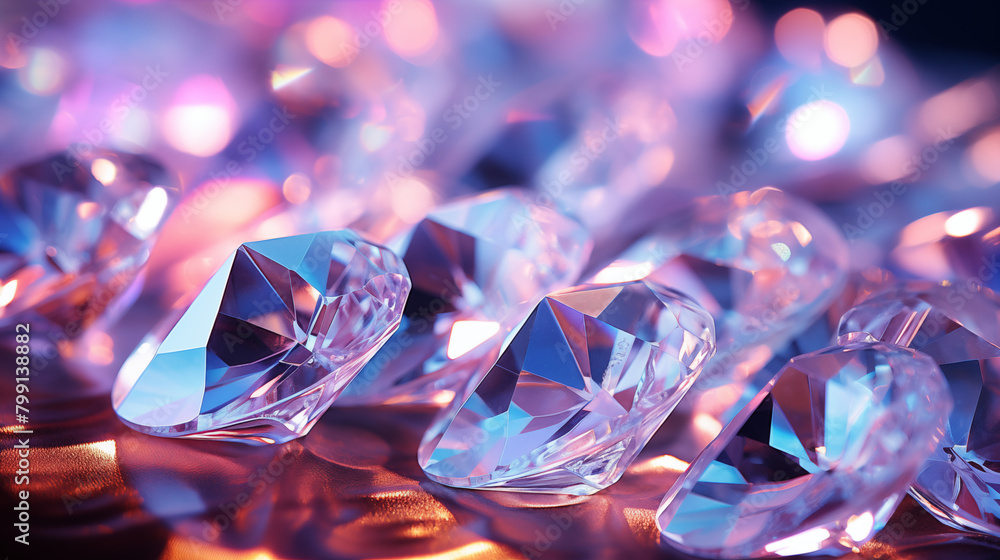 Radiant Cut Diamonds on Illuminated Backdrop Radiant Cut Diamonds on Illuminated Backdrop