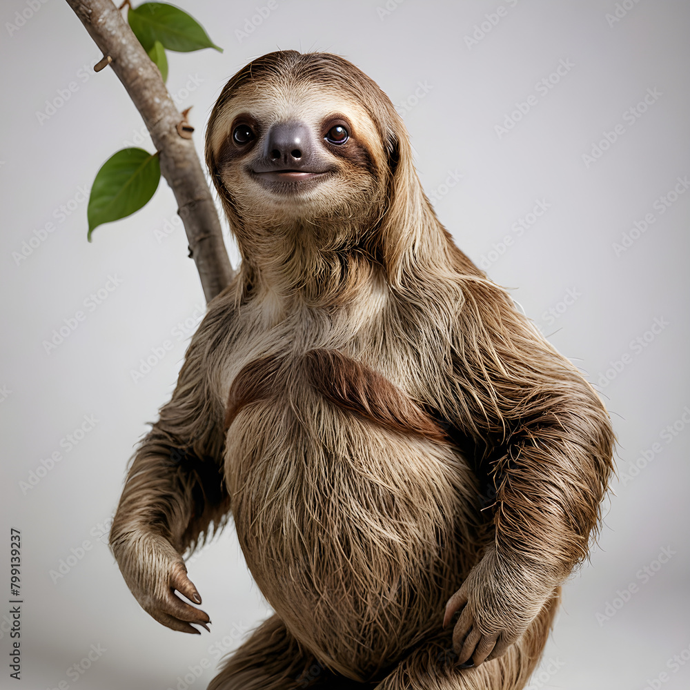 Fototapeta premium Sloth isolated on white background