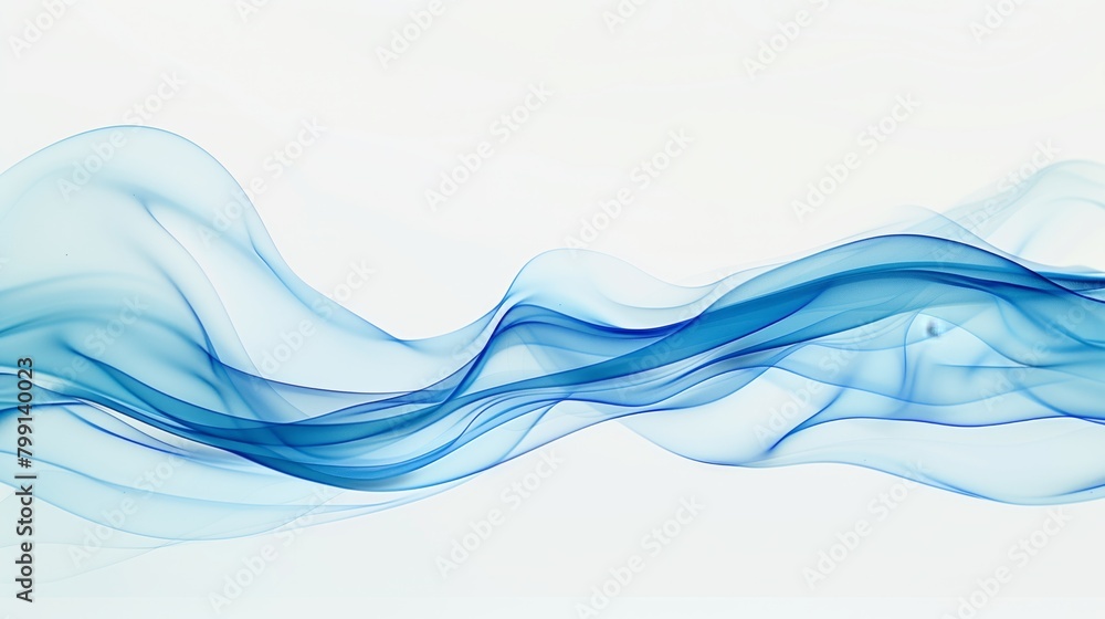 Abstract white background with blue flowing lines of smoke. Abstract white background with blue flowing lines of smoke.