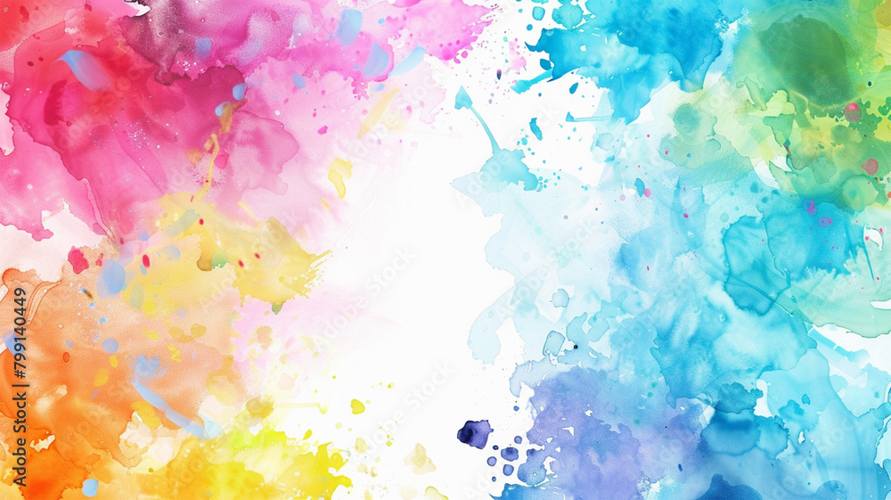 Splash Banner with Product Showcase: A dynamic banner featuring a burst of colorful watercolor paints