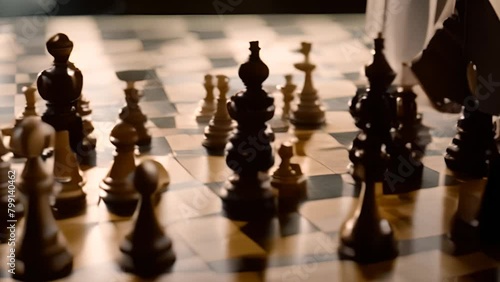 Person Playing a Game of Chess Generative AI photo
