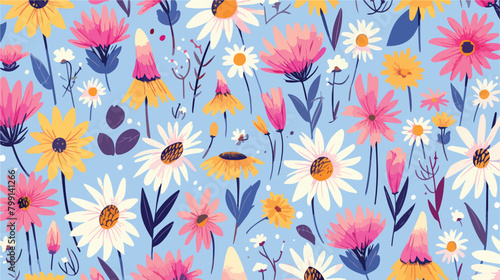 Romantic floral seamless pattern with beautiful ech