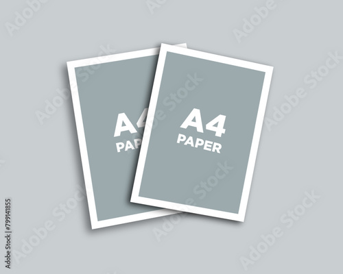 A4 Vector White paper sheet mockup.