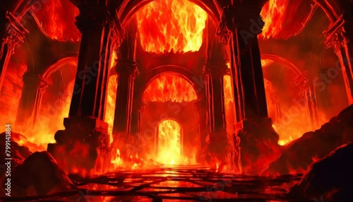 真っ赤に燃えるおぞましい地獄の門_02 photo
