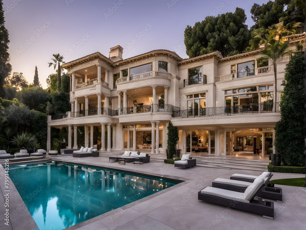 The standalone villa of Beverly Hills, built on the mountain, designed in a modern style, is a true billionaire's residence, living in a villa