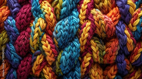 Knitted multicolored texture creating a seamless background pattern