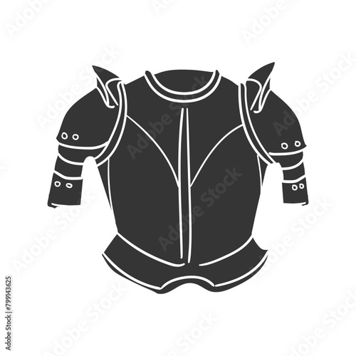Medieval Chest Icon Silhouette Illustration. Armor Vector Graphic Pictogram Symbol Clip Art. Doodle Sketch Black Sign.