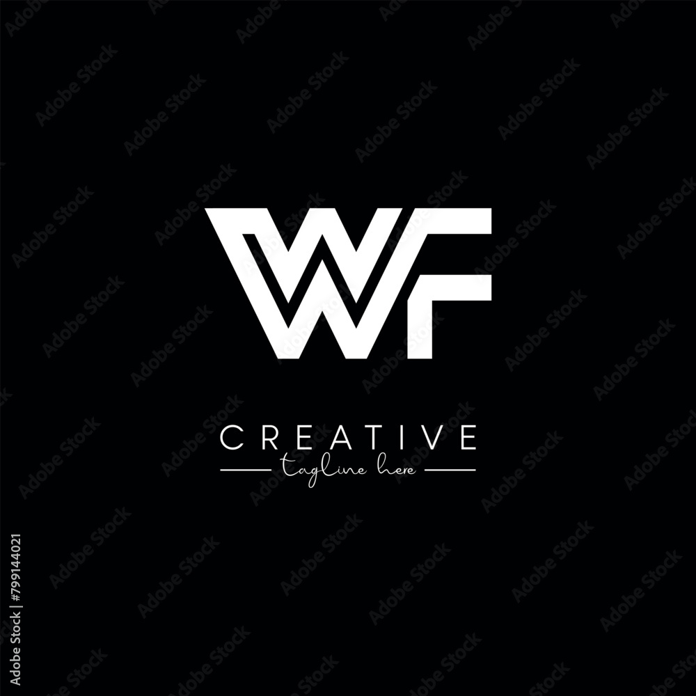 Creative Unique Letter WF FW Initial Based Stylish Line Logo Design Vector Template. Creative Unique Letter WF FW Initial Based Stylish Line Logo Design Vector Template.