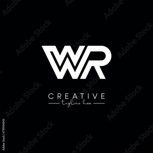 Creative Unique Letter WR RW Initial Based Stylish Line Logo Design Vector Template.