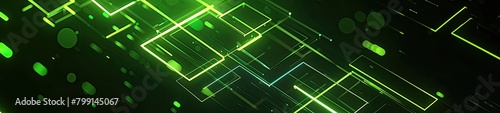 Abstract Green Background, Rectangles, Geometric Shapes