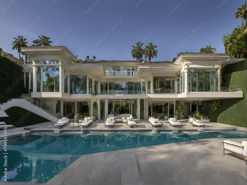 The standalone villa of Beverly Hills, built on the mountain, designed in a modern style, is a true billionaire's residence, living in a villa
