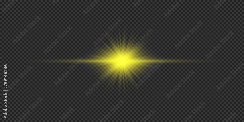 Yellow horizontal light effect of lens flares Yellow horizontal light effect of lens flares
