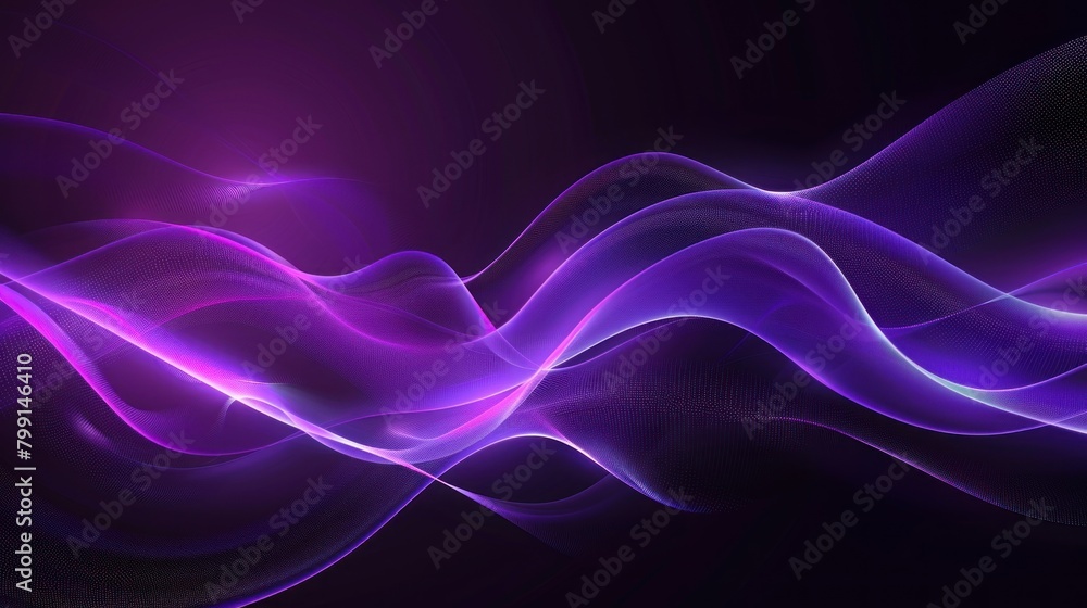Naklejka premium Background of flowing neon waves and shining blue shiny speed lines