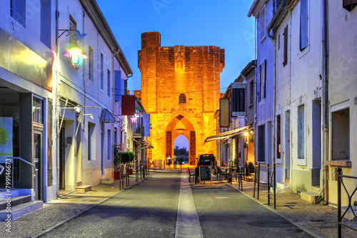 Street in Aigues-Mortes, Camargue, France photo