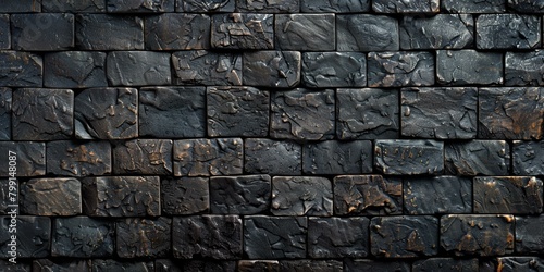 Black burnt brick wall texture background