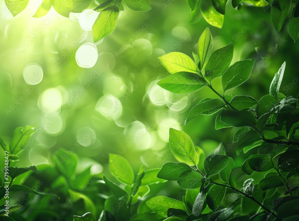 Close-up of green leaves with blurred background Close-up of green leaves with blurred background