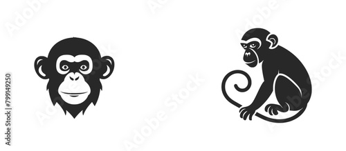 Minimal designs isolated on white background. Vector illustration.  AI generated.