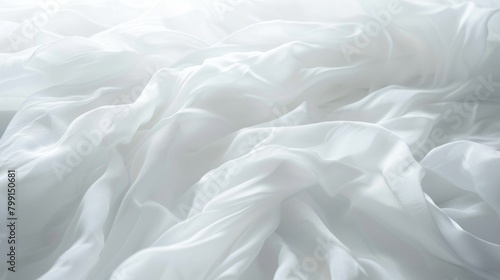 Gentle undulations of pure white fabric create a soft, dreamy texture against a bright background.