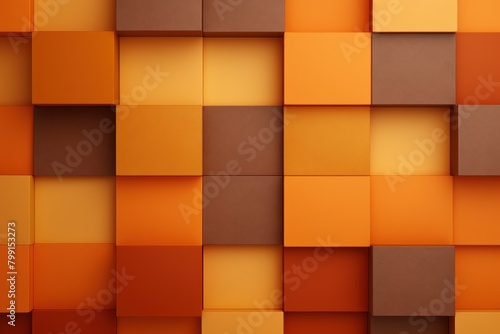 Brown abstract background with autumn colors textured design for Thanksgiving, Halloween, and fall. Geometric block pattern with copy space