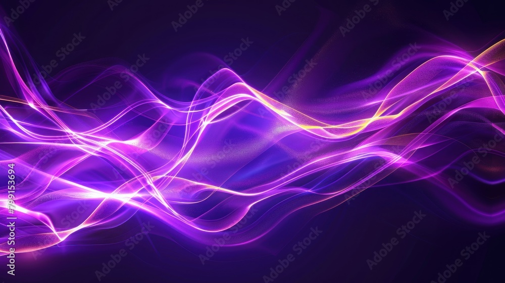 Naklejka premium Background of flowing neon waves and shining blue shiny speed lines
