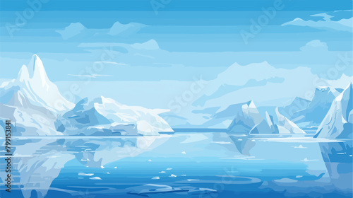 Seamless horizontal background with Arctic glaciers photo