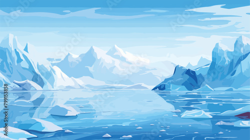 Seamless horizontal background with Arctic glaciers © Vector