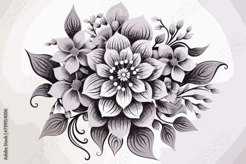 Beautiful digital textile design botanical motif for New creation.