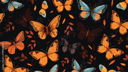 Seamless pattern butterflies repeating print. Vinta photo
