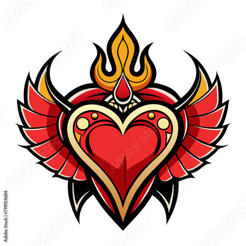 heart with fire