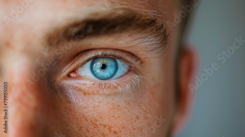 A Man's Intense Blue Eye