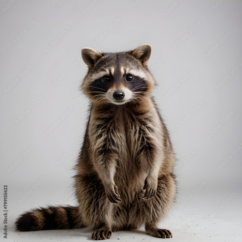 HighResolution Photo of Raccoon on White Background HighResolution Photo of Raccoon on White Background