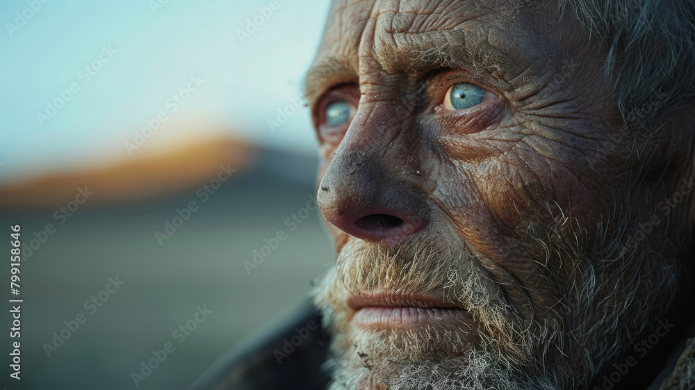 Close-up of an elderly man's face Close-up of an elderly man's face