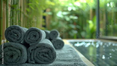 A spa treatment using towels and bamboo