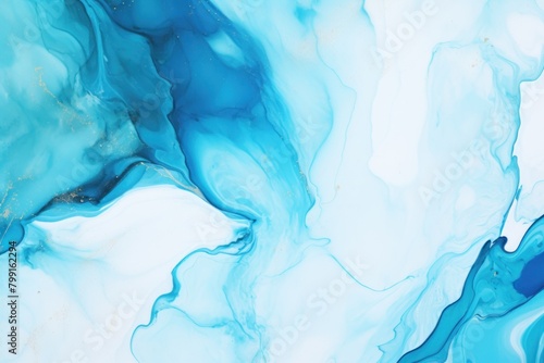 Cyan art abstract paint blots background with alcohol ink colors marble texture blank empty pattern with copy space for product design or text  © GalleryGlider
