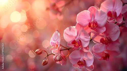 The background of this picture is beautiful pink orchid flowers