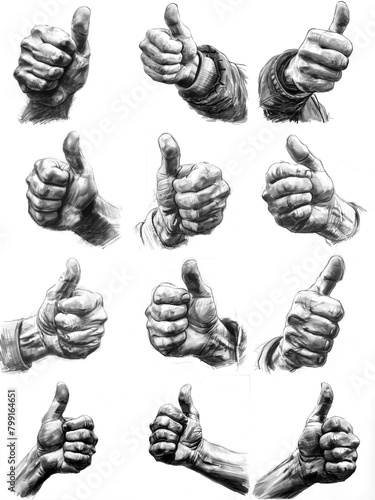 Thumbs Up Pencil Sketch