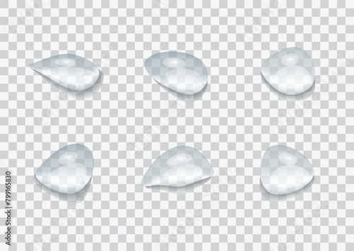 set of waterdrop splash isolated on background