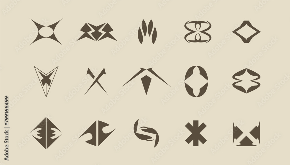 Big vector set of brutalist geometric shapes. Trendy abstract minimalist figures, stars, flowes, circles. Modern abstract graphic design elements.Vector illustration Big vector set of brutalist geometric shapes. Trendy abstract minimalist figures, stars, flowes, circles. Modern abstract graphic design elements.Vector illustration