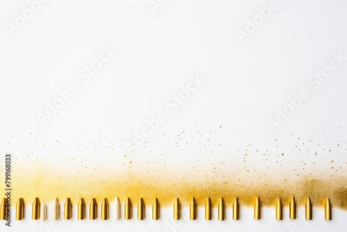 Gold crayon drawings on white background texture pattern with copy space for product design or text copyspace mock-up template for website banner  