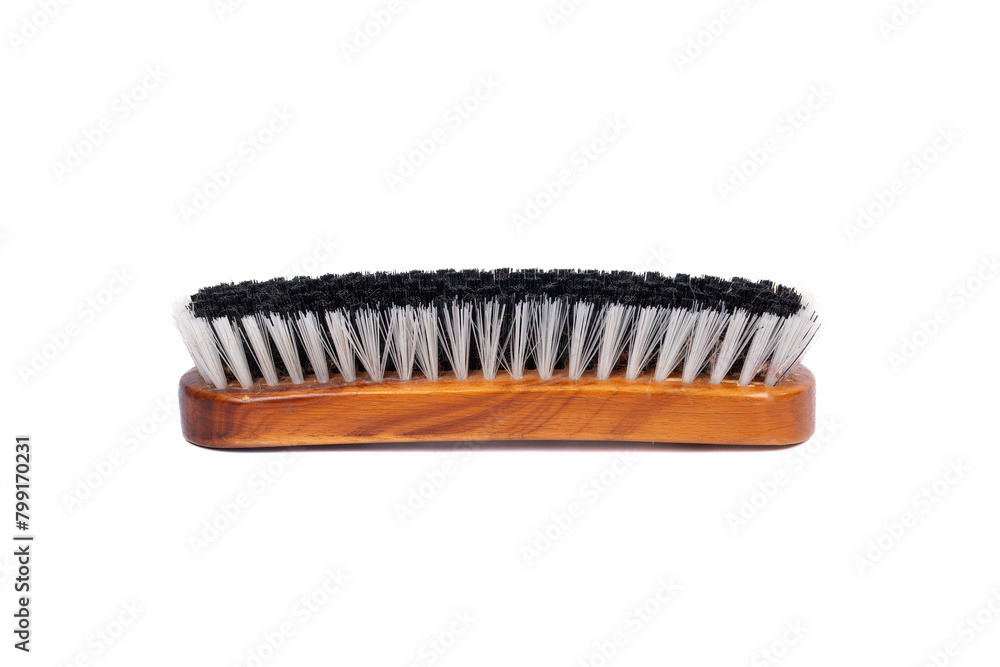 Slightley Used Brush on White Background: Worn Cleaning Tool for Hygiene Concept Slightley Used Brush on White Background: Worn Cleaning Tool for Hygiene Concept