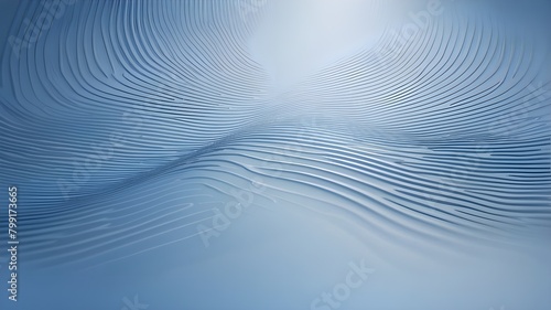  A photorealistic depiction of an abstract linear blue lines pattern  resembling a technology background. The image showcases a minimalist design with curved and straight thin stripes of light blue co