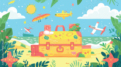 Suitcase with travel accessories for children  © inshal