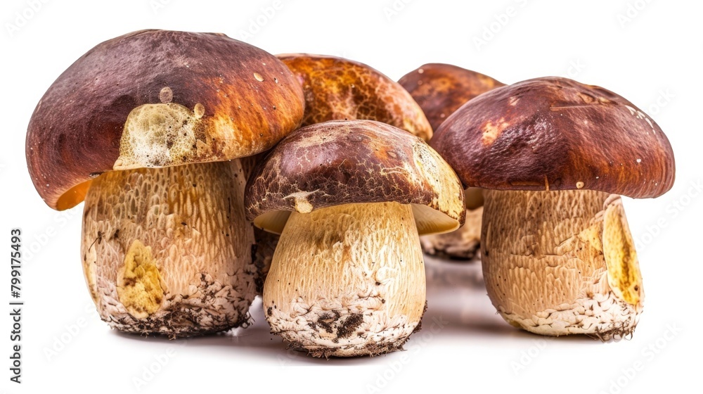 Close-up of a cluster of mushrooms on a white surface Close-up of a cluster of mushrooms on a white surface