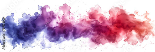Purple and pink watercolor splotch illustration on transparent background. photo