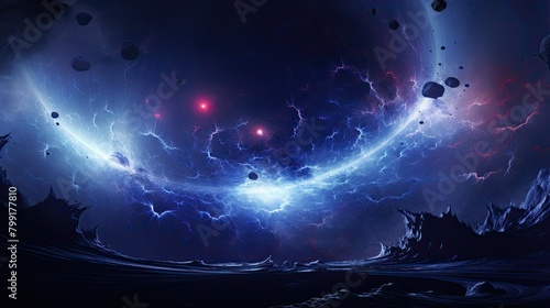 Cosmic wave formation with radiant bursts of sapphire photo