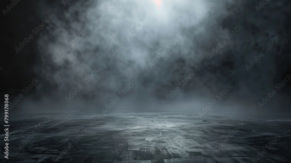 Smoke on the floor in the dark. Halloween texture background