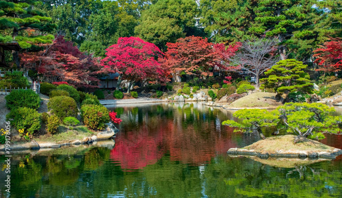 Obraz na płótnie Japanischen Garten in Hiroshima, Japan