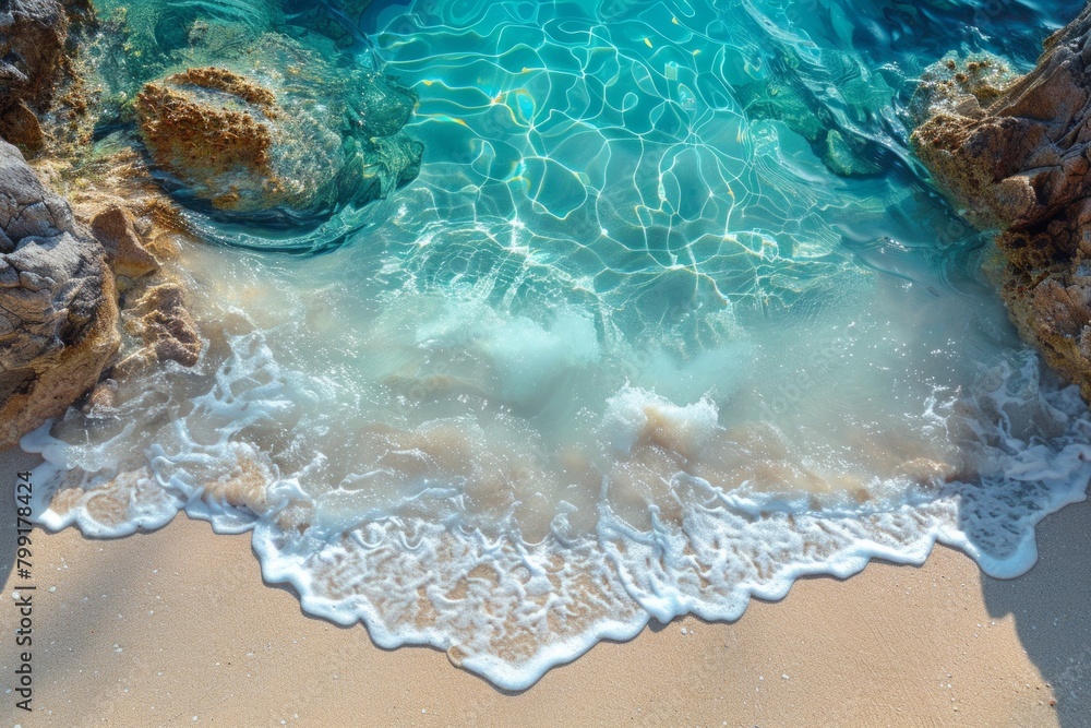 colors of august: blue and sand seawater