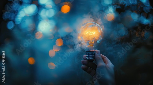 light bulbs, new ideas with innovative technology and creativity concept